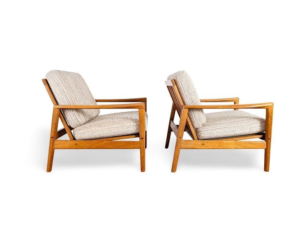 2 fauteuils mid-century en chêne, design danois vintage photo Mobilier
