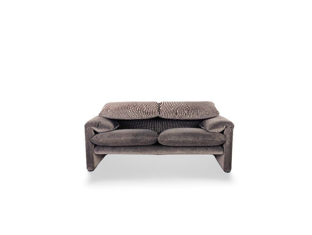 Cassina Maralunga Two Seater Sofa Vico Magistretti Fabric Corduroy Grey Couch photo Furniture