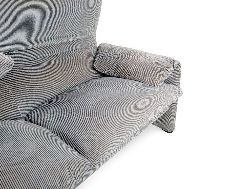 photo furniture Cassina Maralunga Two Seater Sofa Vico Magistretti Corduroy Fabric Brown Grey
