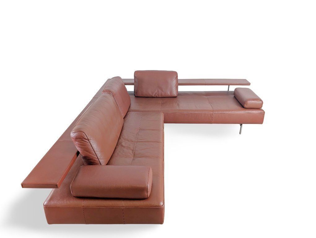 Original Rolf Benz Corner Sofa Dono 6100, Designer Leather, Brown photo furniture