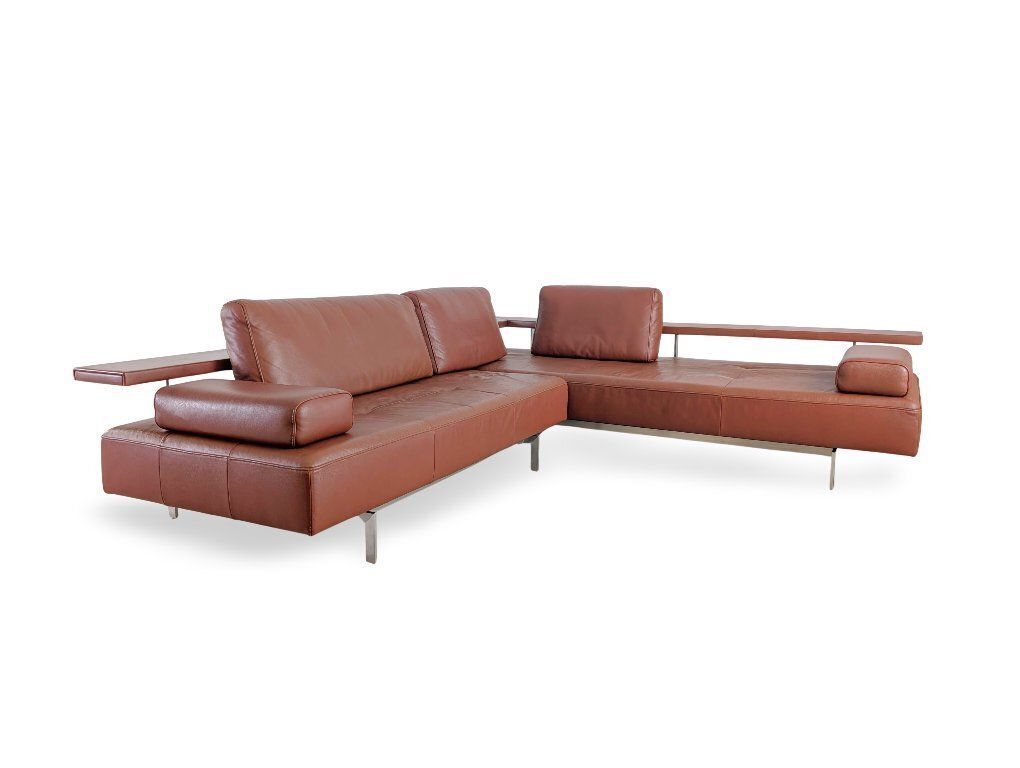 Original Rolf Benz Corner Sofa Dono 6100, Designer Leather, Brown photo Furniture