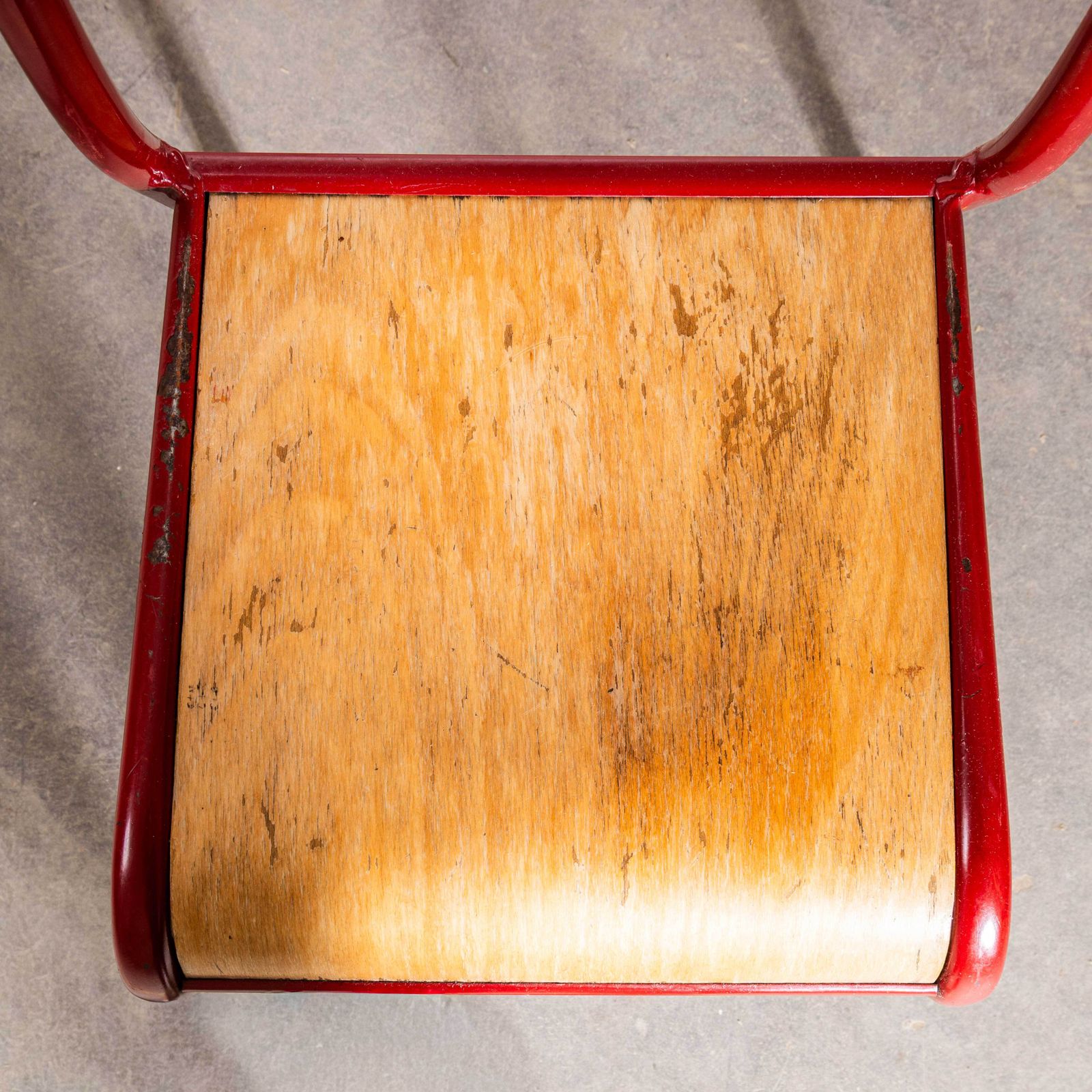 Furniture 1970s Red Mullca Stacking Dining Chair – Beech Seat photo