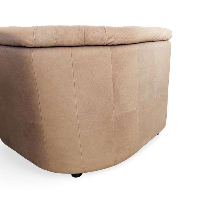 photo furniture Mid Century Hoekbank Modulair Design Sofa Leer Bruin