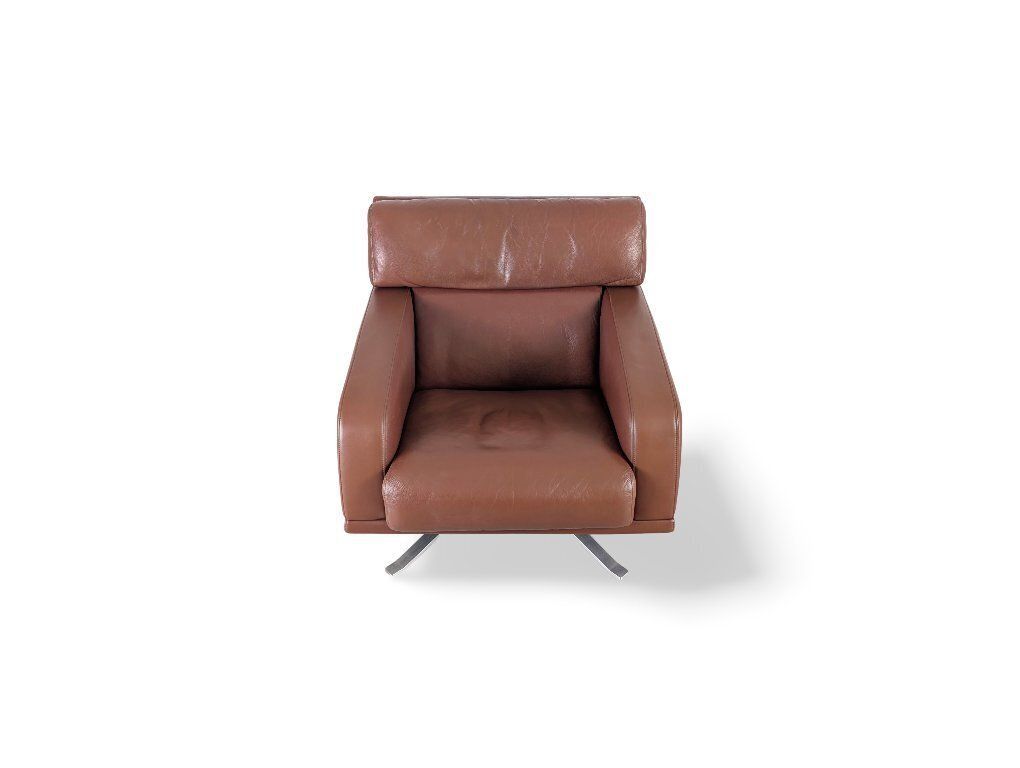 Rolf Benz Leren Draaifauteuil, Bruin, Design Bureaustoel photo for sale