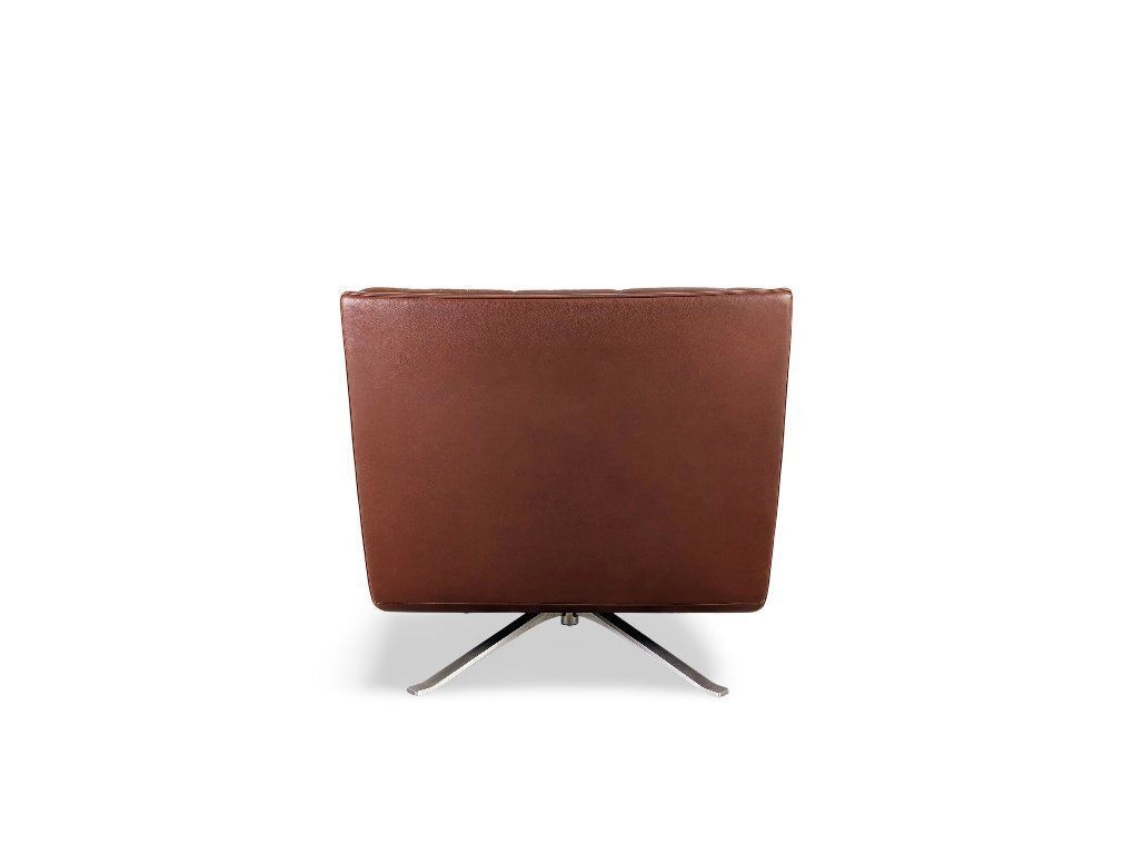 Rolf Benz Leren Draaifauteuil, Bruin, Design Bureaustoel photo vinterior