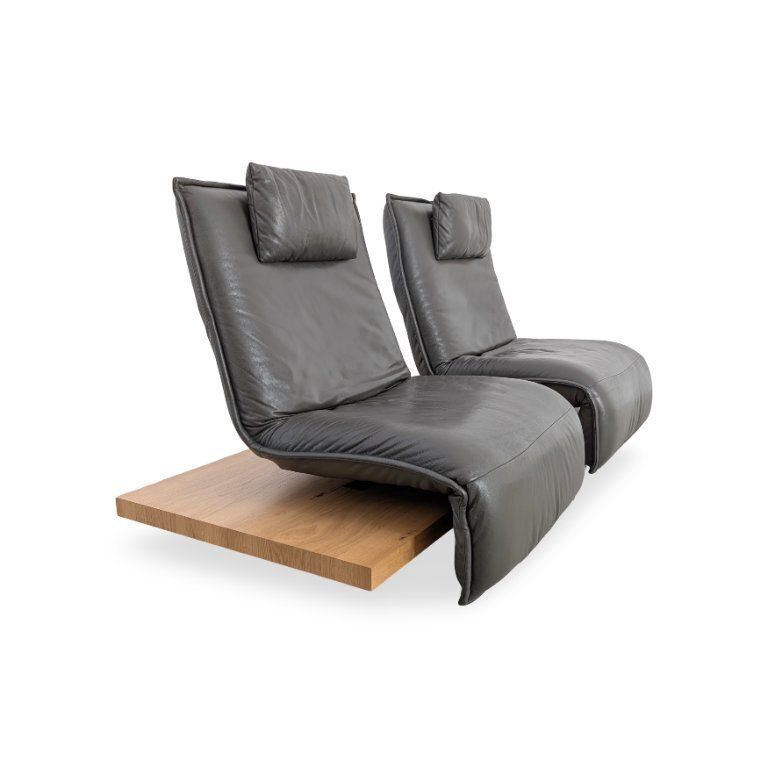 Original Koinor Epos 2 Sofa Beam Oak Design Couch Two Seater photo for sale
