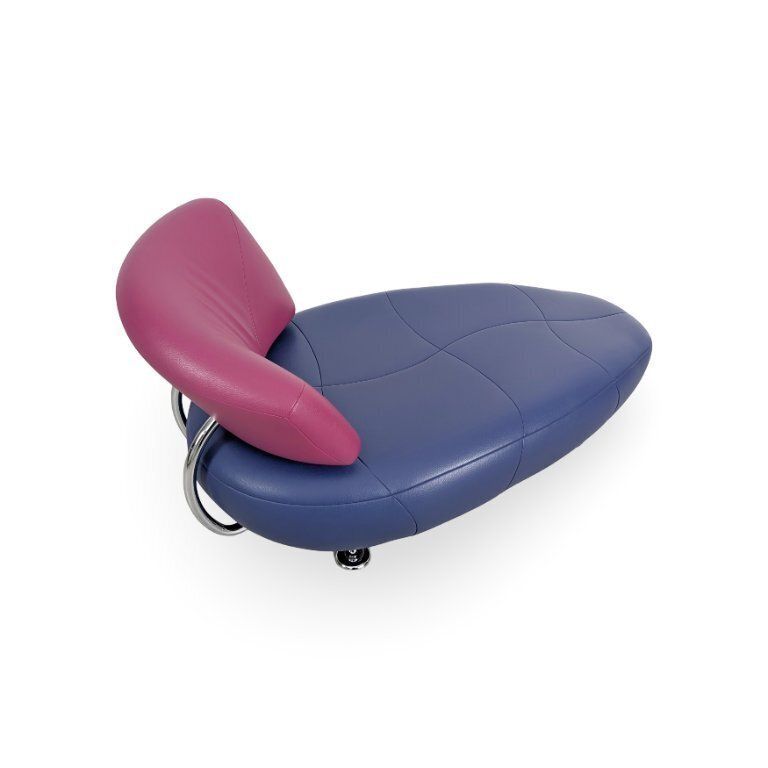 1x Chaise Longue Leolux Kikki Lounger Chaise Longue Leer Roze Blauw photo buy