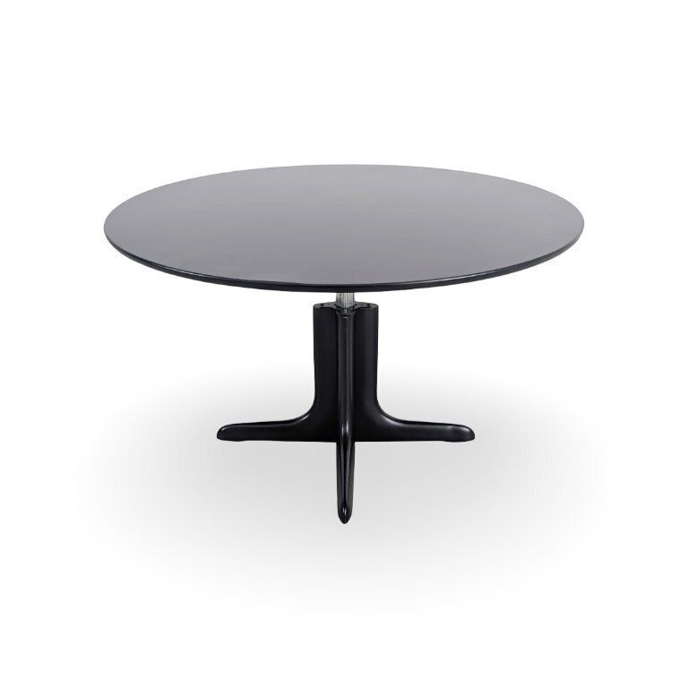 Table à manger vintage, noire, Mid-Century Modern, années 1970, Allemagne photo for sale