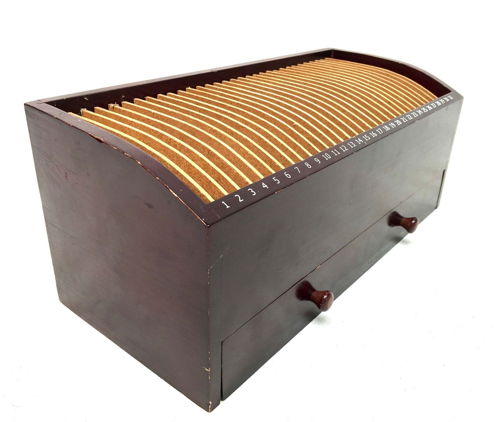 Vintage Wooden 1 31 Numbered Desktop Organiser Filing Box Letter Rack C.1950 photo Home Decor
