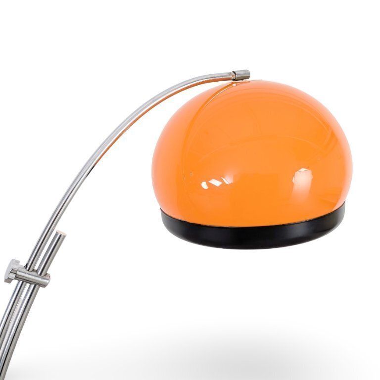 photo furniture Space Age booglamp, ca. jaren 1970, oranje vloerlamp, mid-century