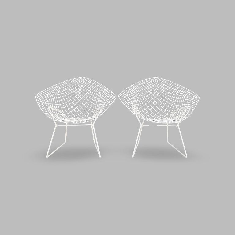 Set Of 2 Diamond Chairs Knoll Harry Bertoia Design Garden Chair