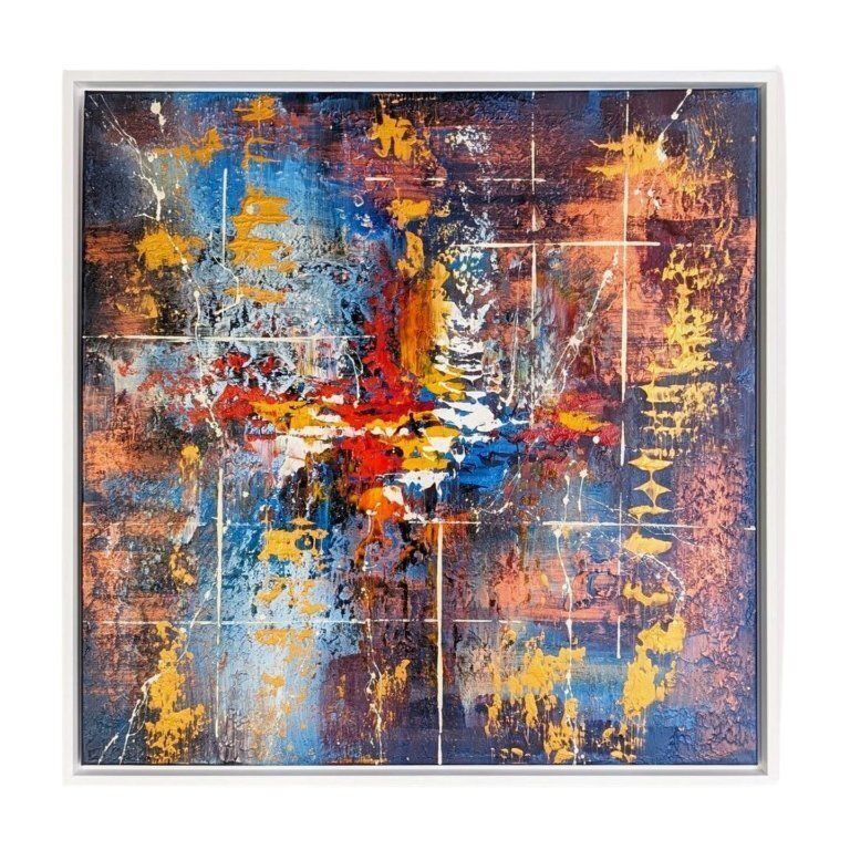 Acrylschilderij Van Kim Dieu, Moderne Wandkunst, 79x79 photo for sale