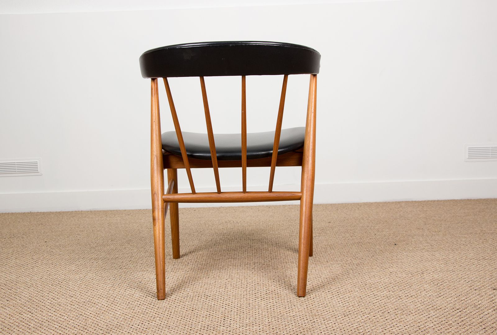 Fauteuils danois en teck et skaï Sibast, par Helge Sibast pour Sibast, 1955. photo vintage