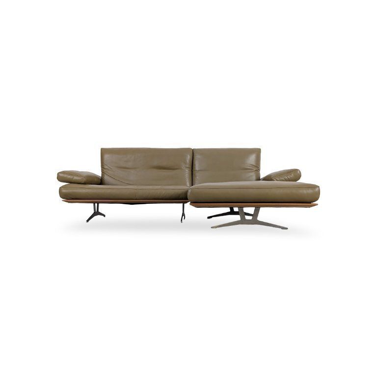 Original Koinor Marylin Corner Sofa, Leather Sofa, Designer Couch, Green photo furniture