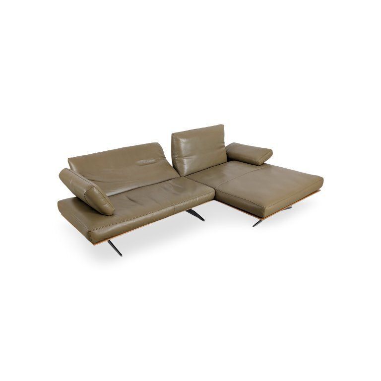 Original Koinor Marylin Corner Sofa, Leather Sofa, Designer Couch, Green photo vintage