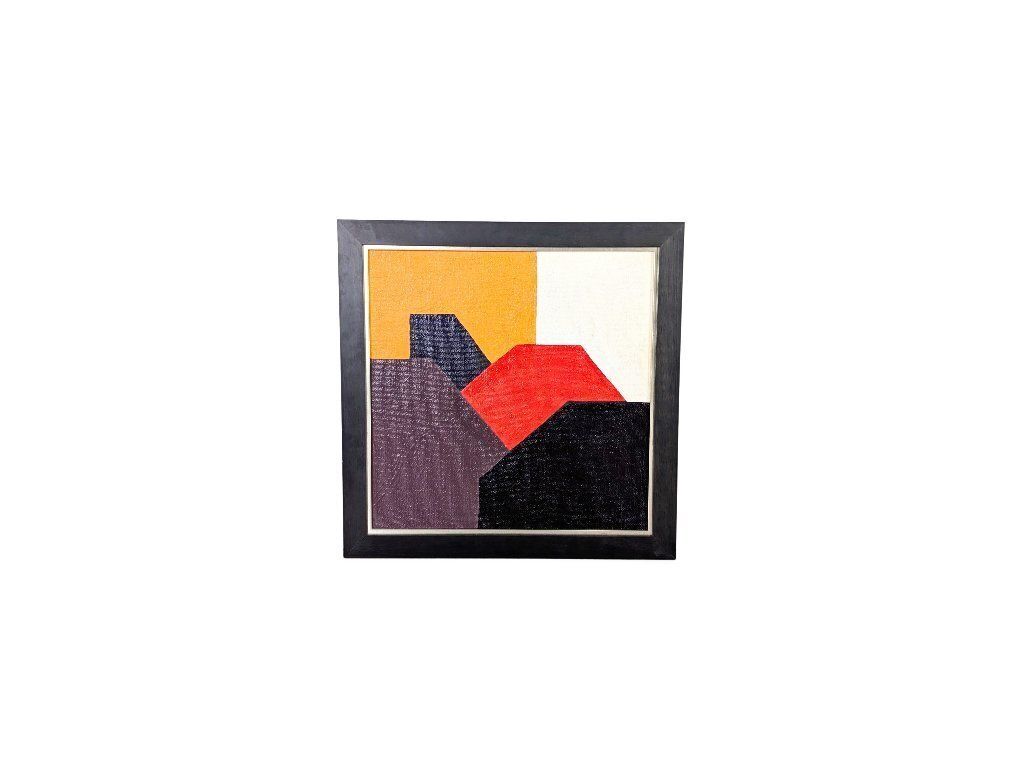 Olieverfschilderij, Ingelijste Compositie, Möck, Jute, Canvas