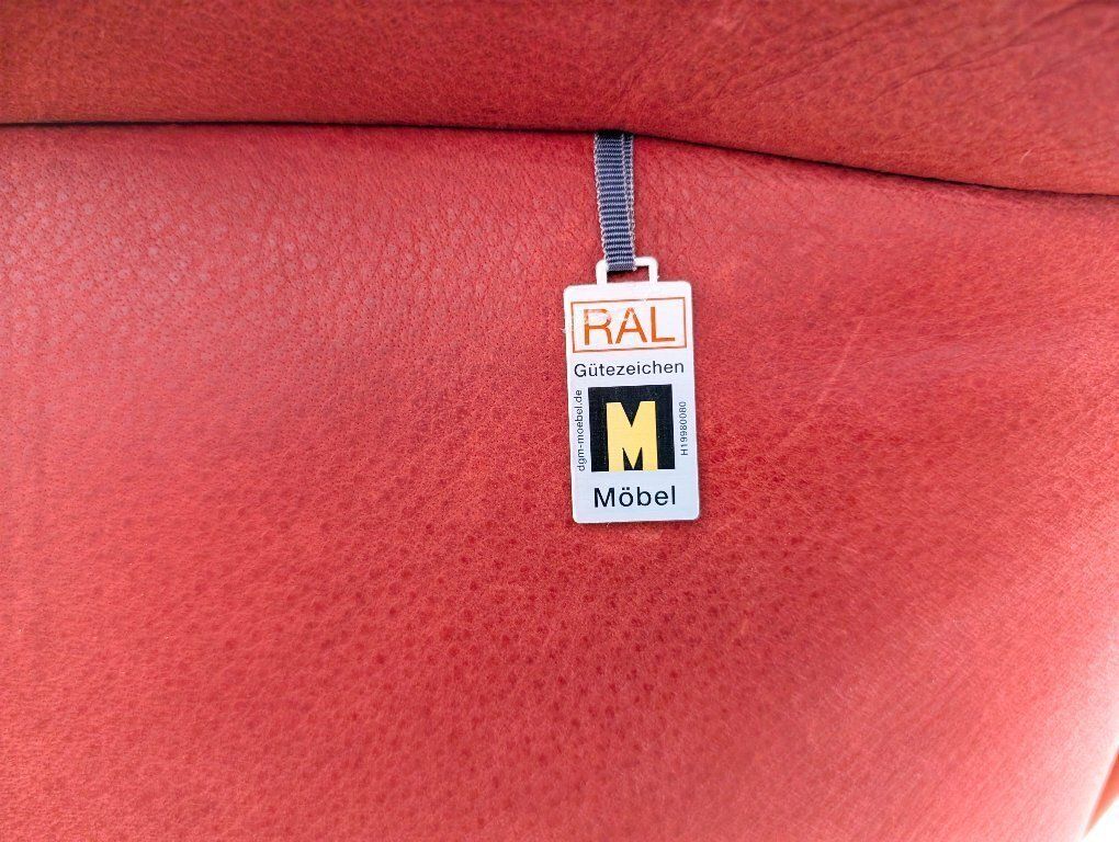 photo for sale Original Koinor Free Motion 2 Edit Sofa Couch Oak Leather Red