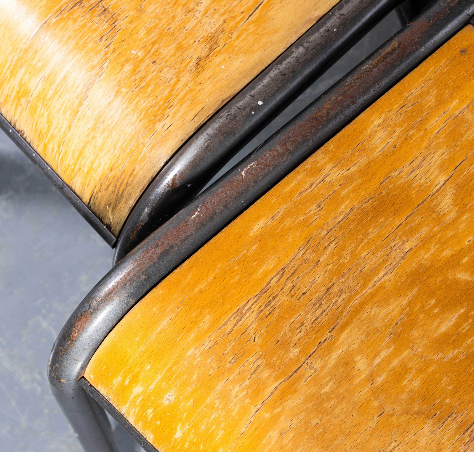 1960's French Mullca Stacking Dining Chair 510   Graphite Frame photo 340.0