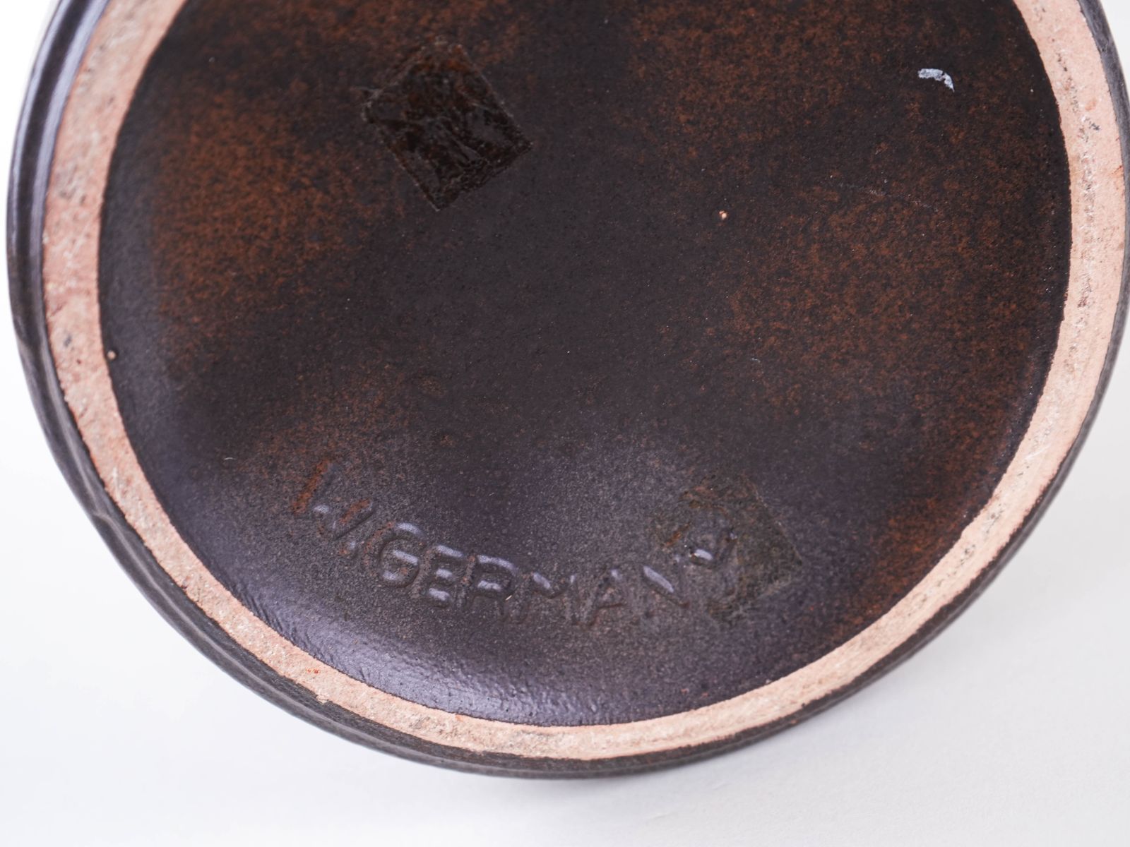 Keramische vaas met hengsel, Duits design, ca. jaren 1960, gemaakt in West-Duitsland photo vintage
