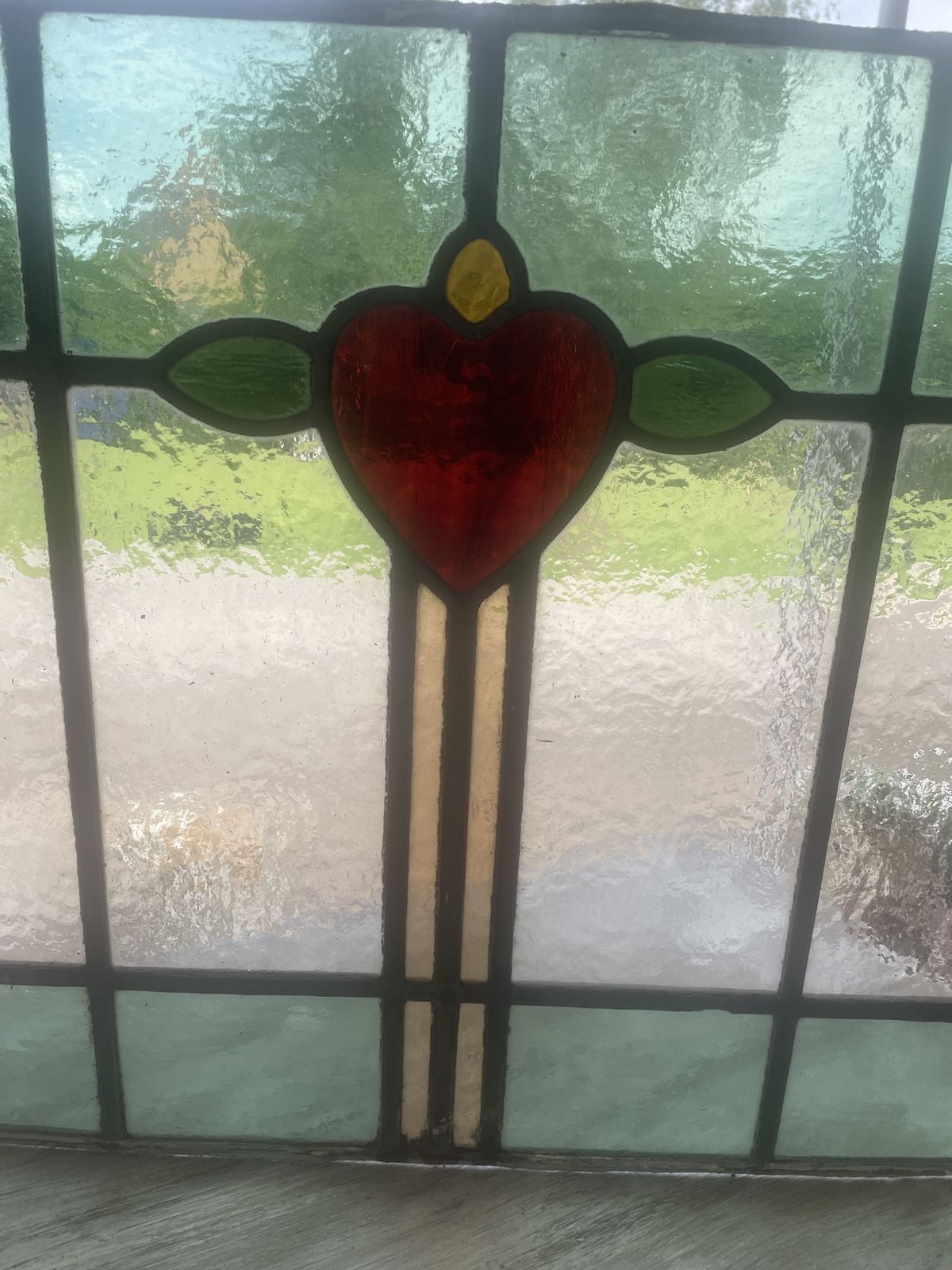 Edwardian Stained Glass Window Panel C.1910(original Frame, Large) 1e photo 620.0