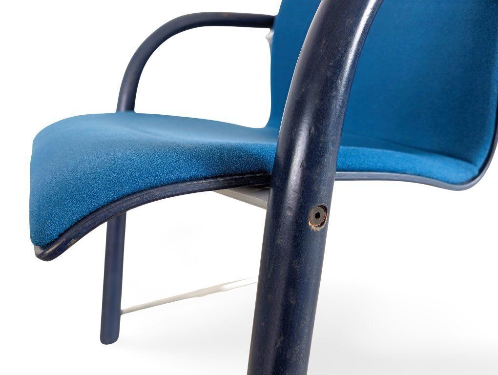 4-delige Thonet S320 stapelstoelenset, Böhme Schneider, blauw photo buy