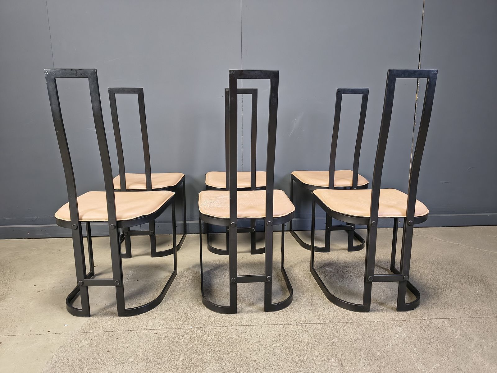 photo furniture Gastone Rinaldi Postmodern  Dining Chairs For Thema Italy, 1980s   Set Of 6