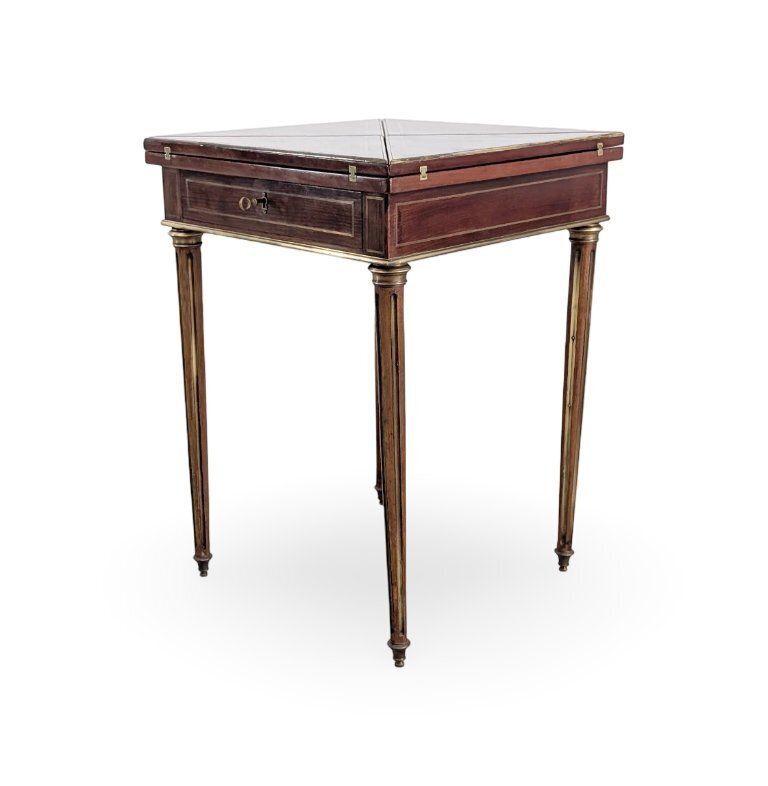 Louis XVI Gaming Table, Paul Sormani, Mahogany, Napoleon 3