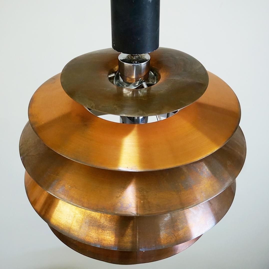 photo furniture Italian Mid Century Copper Metal Pendant 1231 By Stilnovo Milano