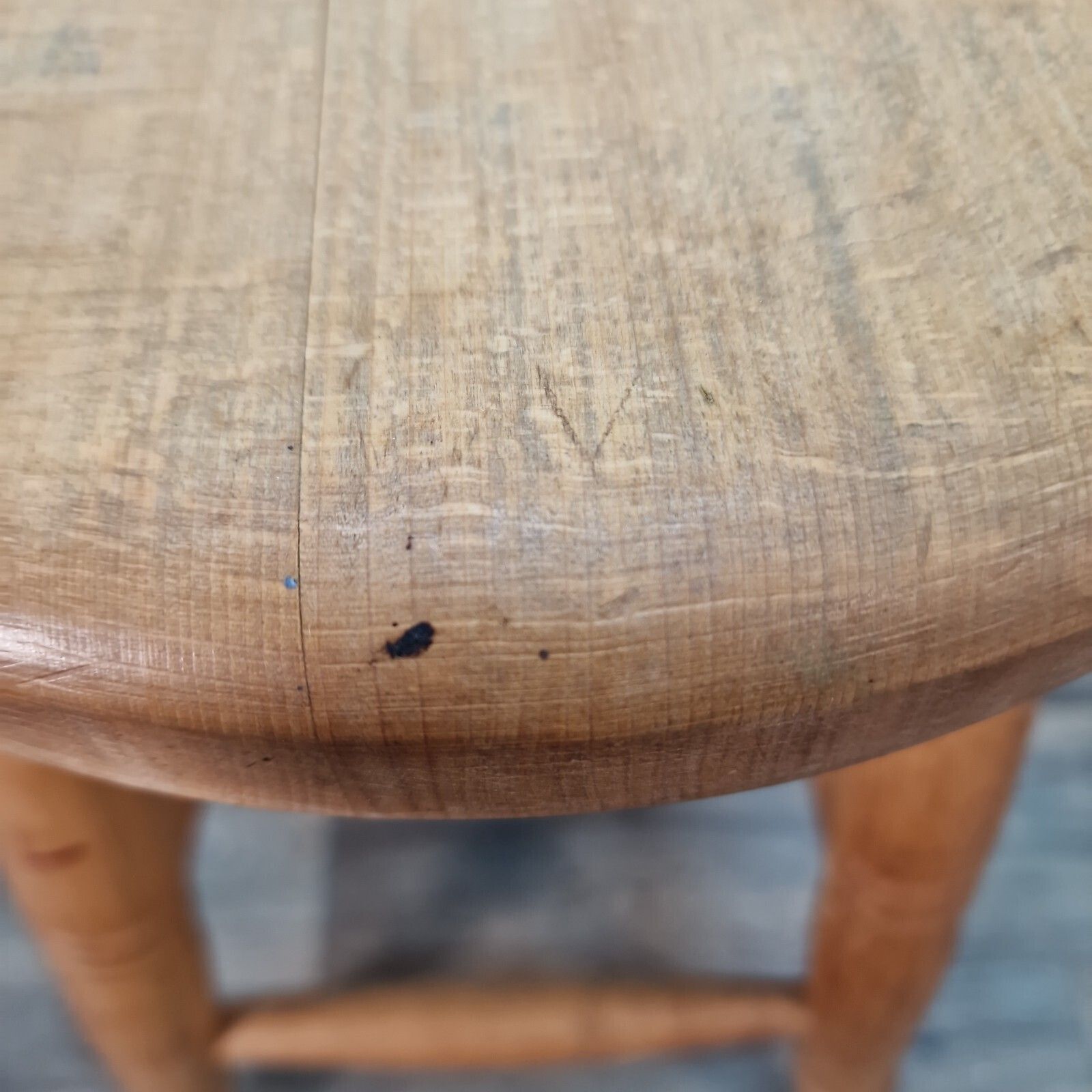 Vintage Rustic Stool   Solid Turned Wooden Farmhouse Kitchen Milking Pub Seat photo vintage