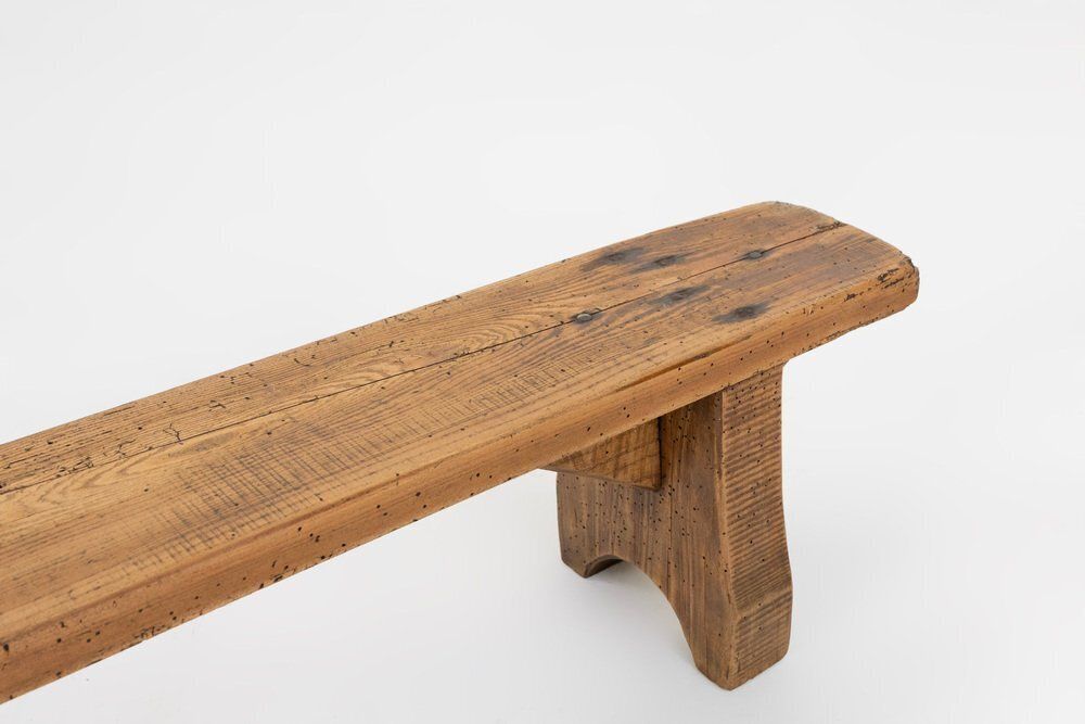 Rustic Low Bench In Wood, France, 1850s photo vinterior