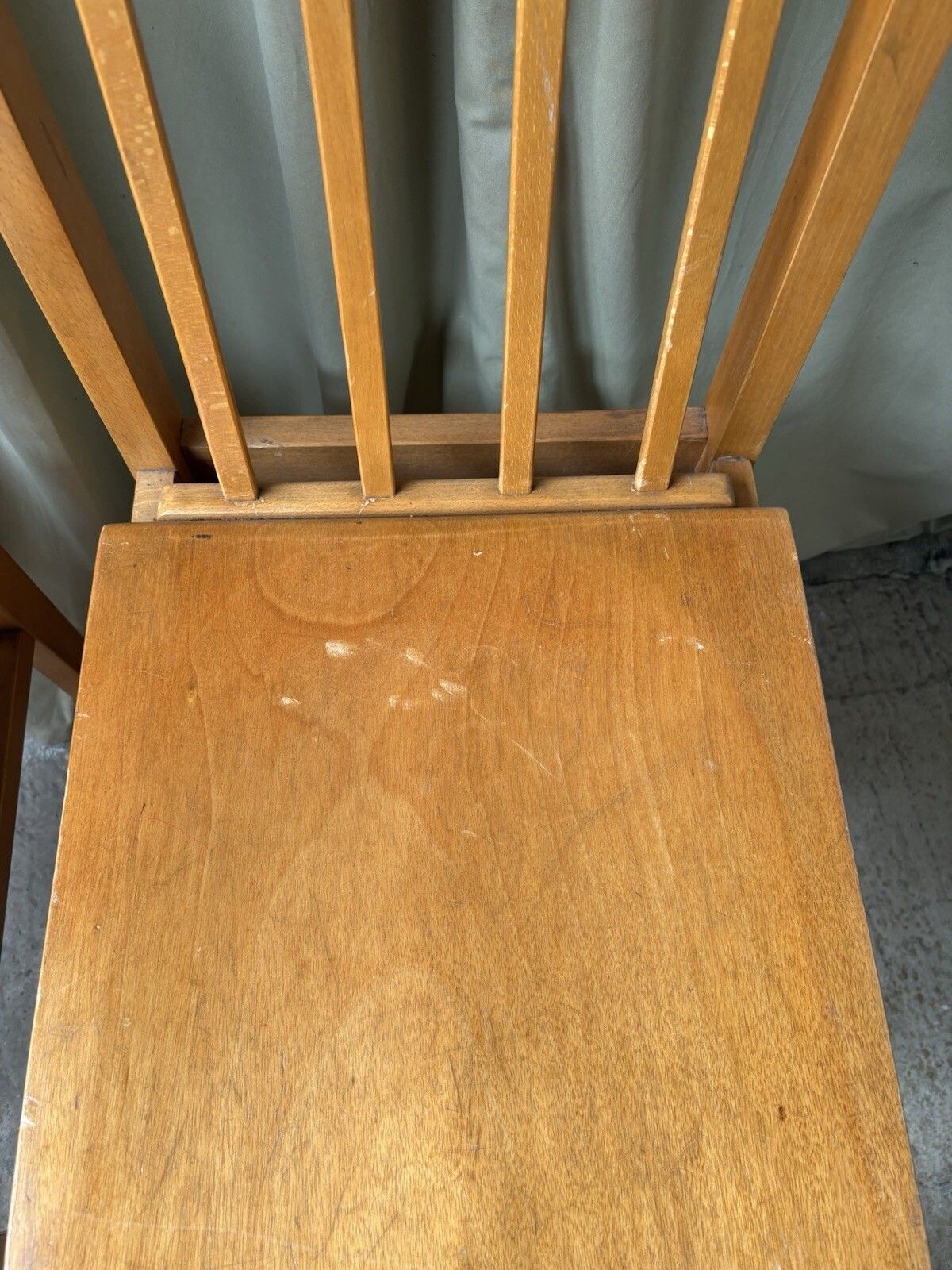 Vtg Mid Century Set Of 4 Solid Beech Church Dining Chairs Scandi Danish R1201 photo buy
