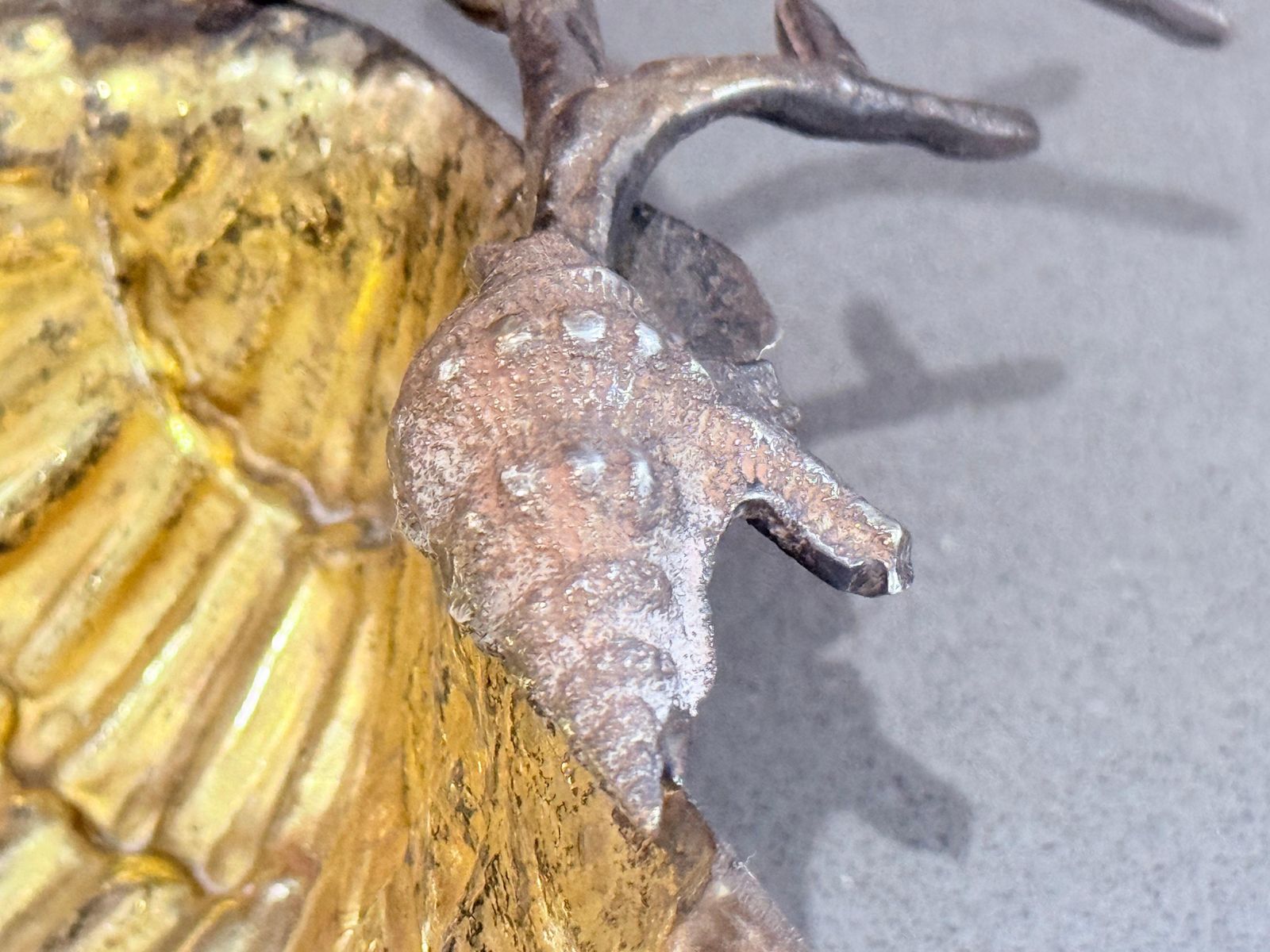 1750.0 Franco Lapini Signed Silver Plated Shell Dish With Seahorse And Starfish Gilded photo