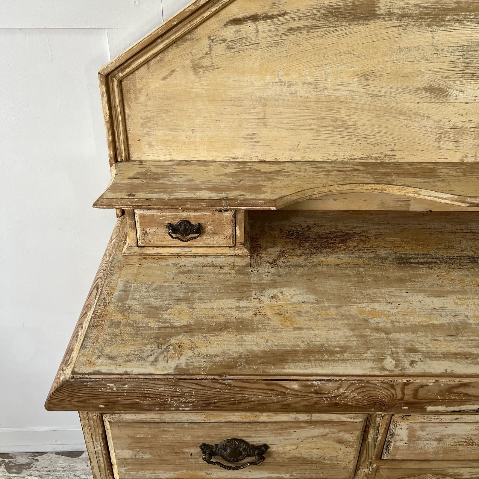 Antique Painted Pine Kitchen Dresser photo vintage