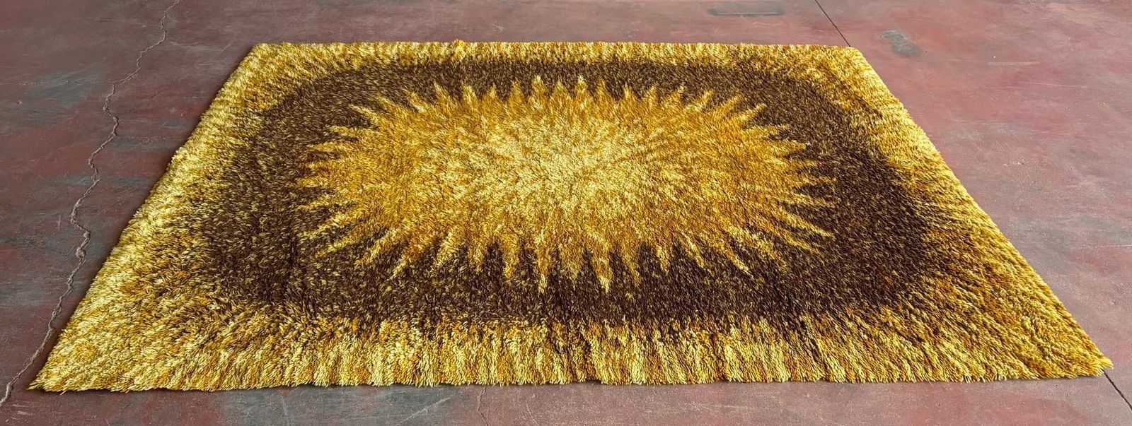 Scandinavian Rya Rug In Wool, 1970s photo furniture