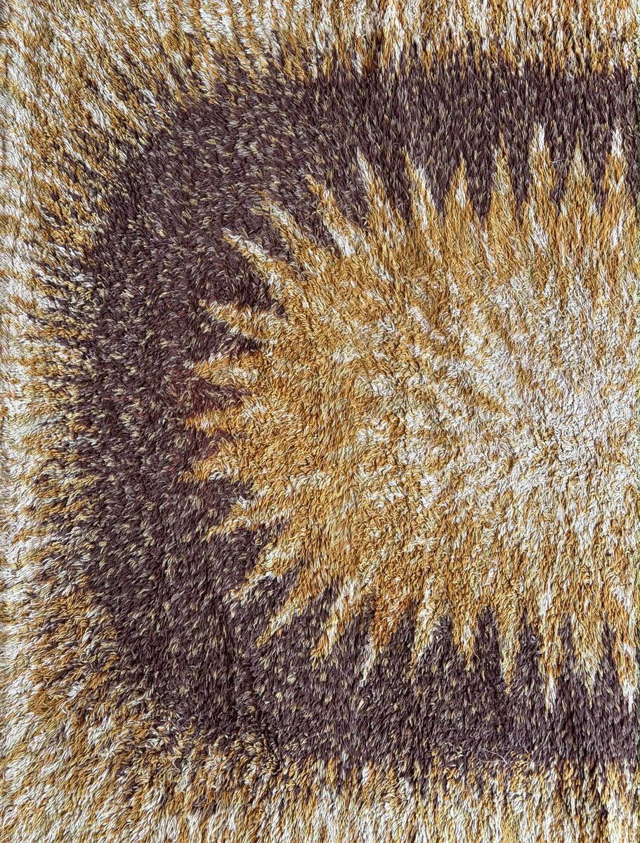 Scandinavian Rya Rug In Wool, 1970s photo Textiles