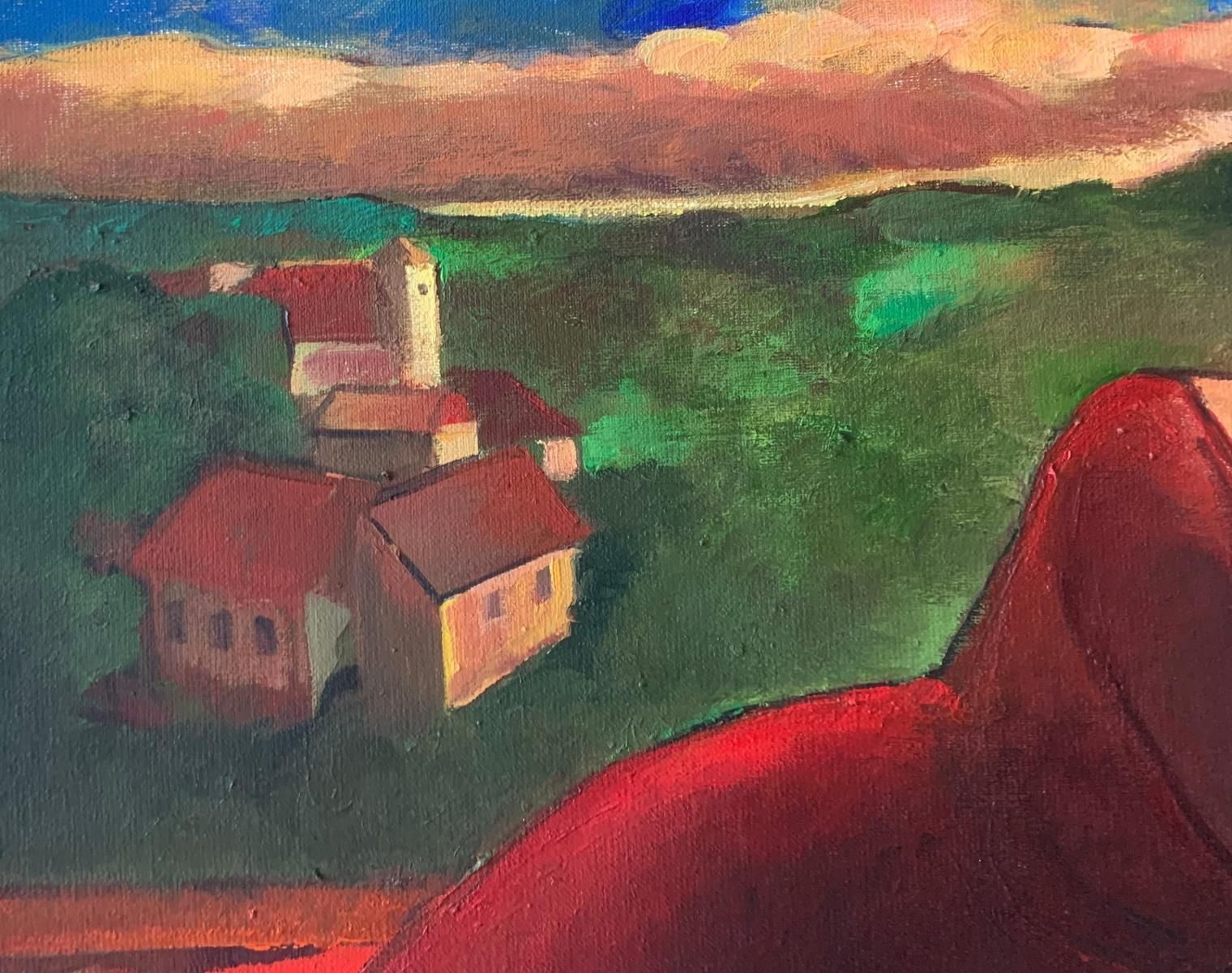 Late Afternoon Figurative Oil Painting 20th Century Style Polish Art photo Art