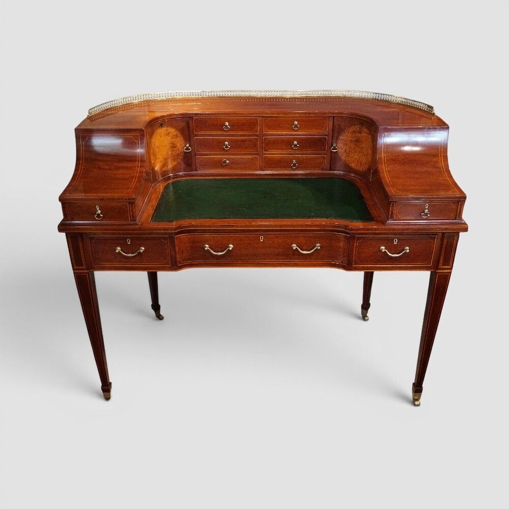 Edwardian Inlaid Mahogany Carlton House Desk photo vinterior