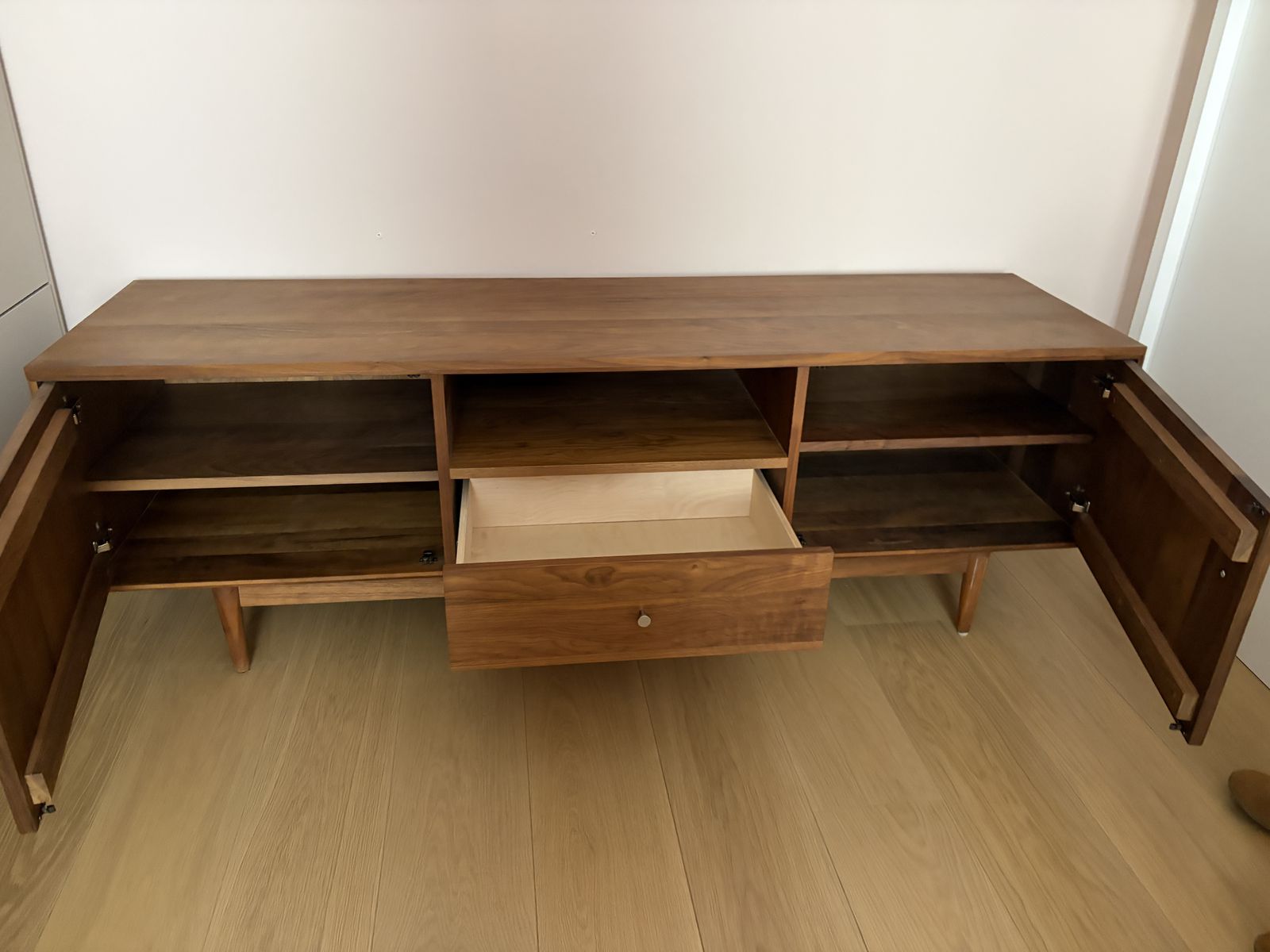 Furniture Mid Century Solid Walnut Media Cabinet photo