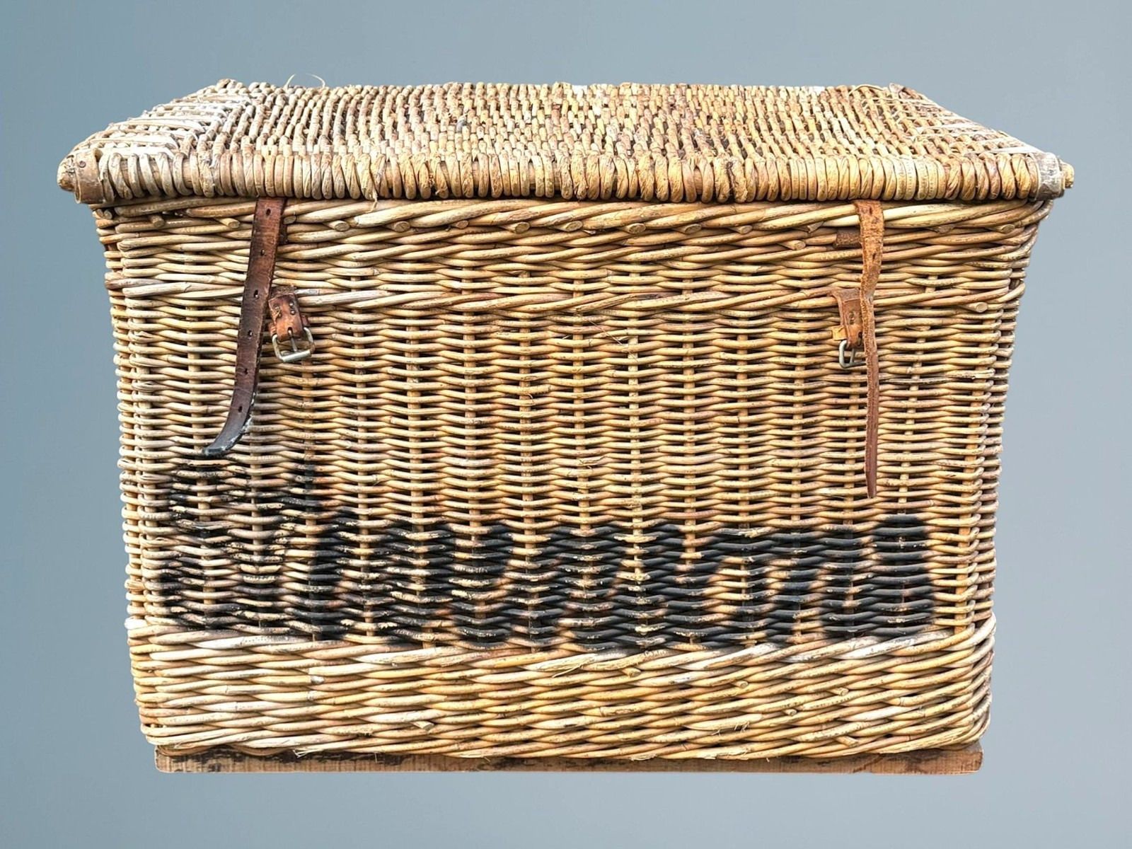 Large Antique Wicker Log Basket photo furniture