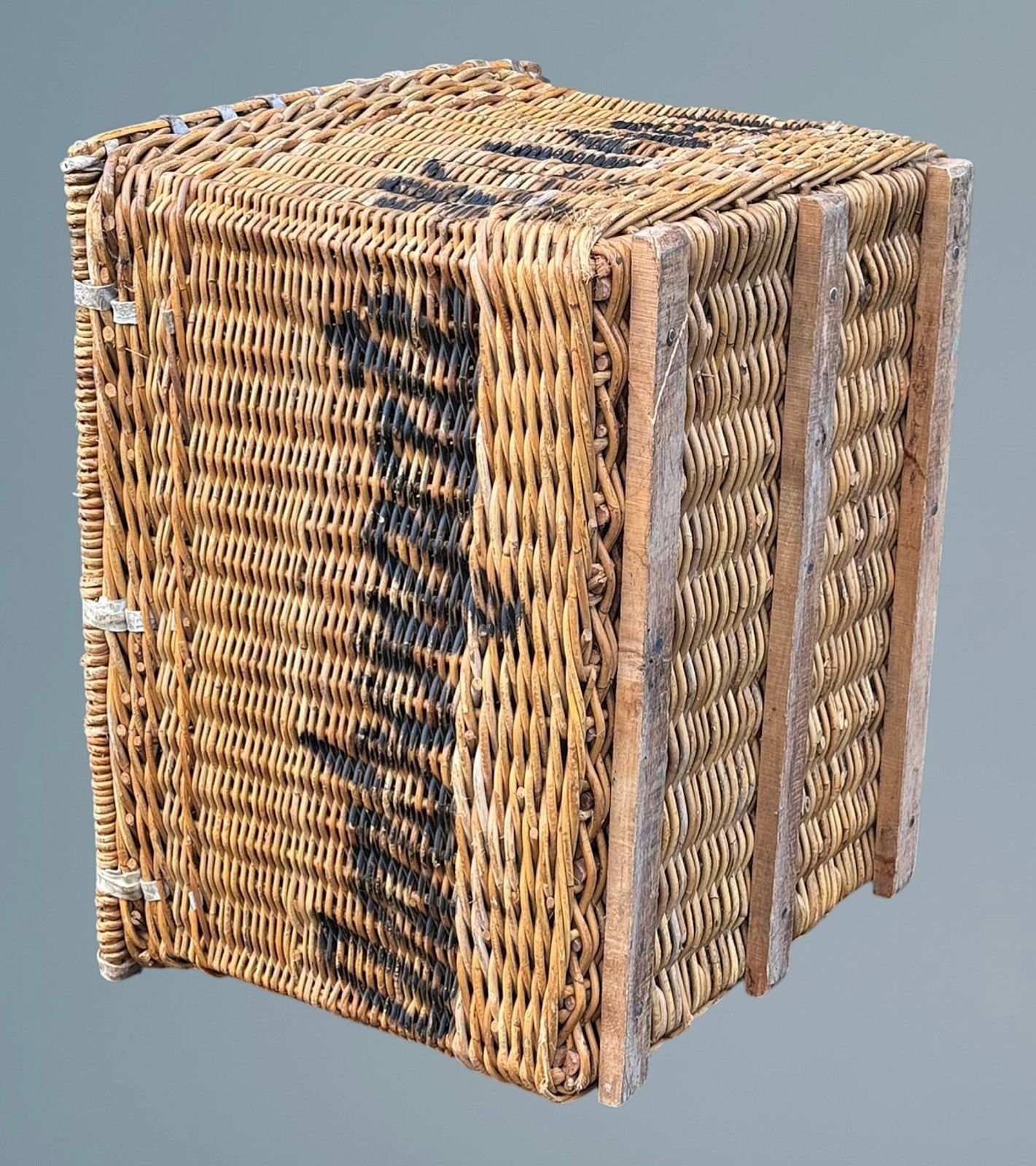 320.0 Large Antique Wicker Log Basket photo