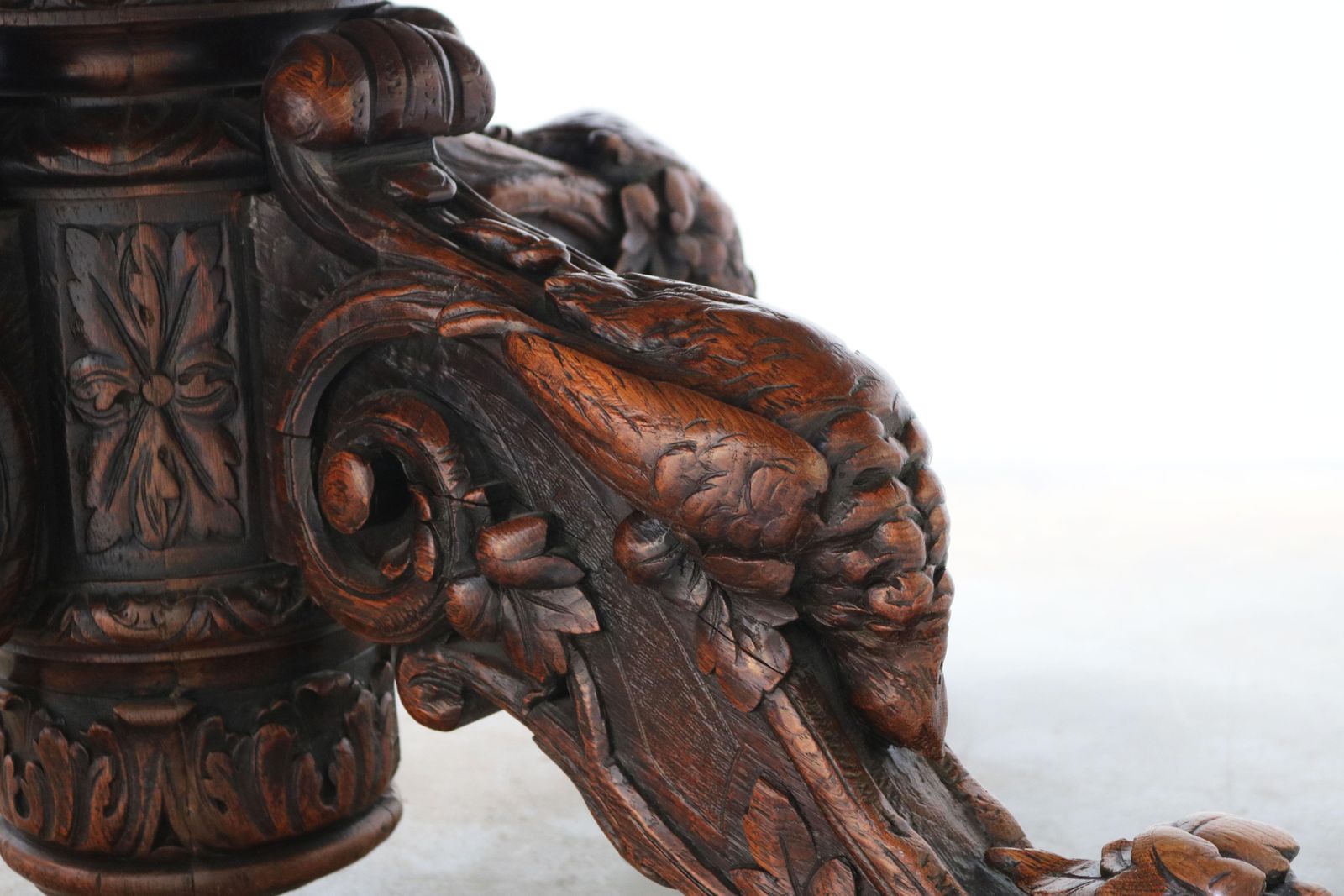 19th Century French Antique Oak Oval Dining Hunt Table Black Forest Hunt Trophy photo 6168.0