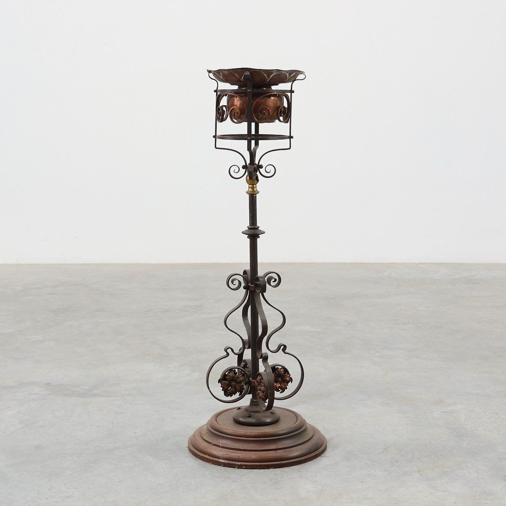 Art Nouveau Planter In Metal And Copper, France, 1920s