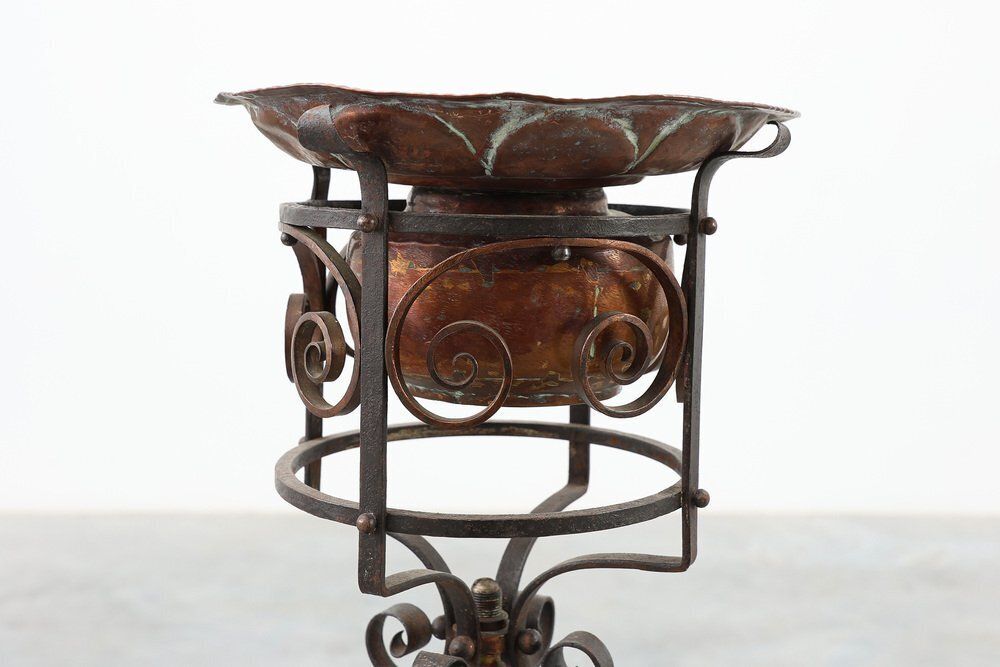 Art Nouveau Planter In Metal And Copper, France, 1920s photo Home Decor