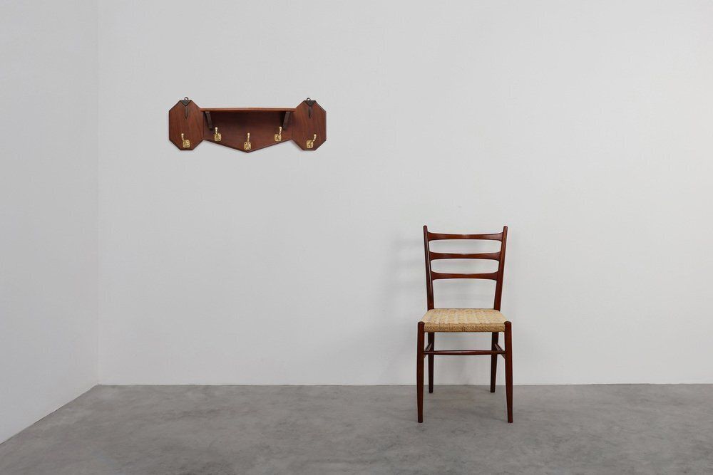 Art Deco Coat Rack In Oak And Copper, Belgium, 1920s photo furniture