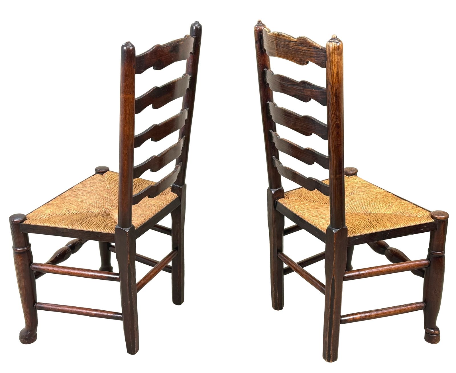 Set van 10 Georgische ladderrug boerenkeukenstoelen, begin 19e eeuw (Engeland, ca. 1820) photo for sale