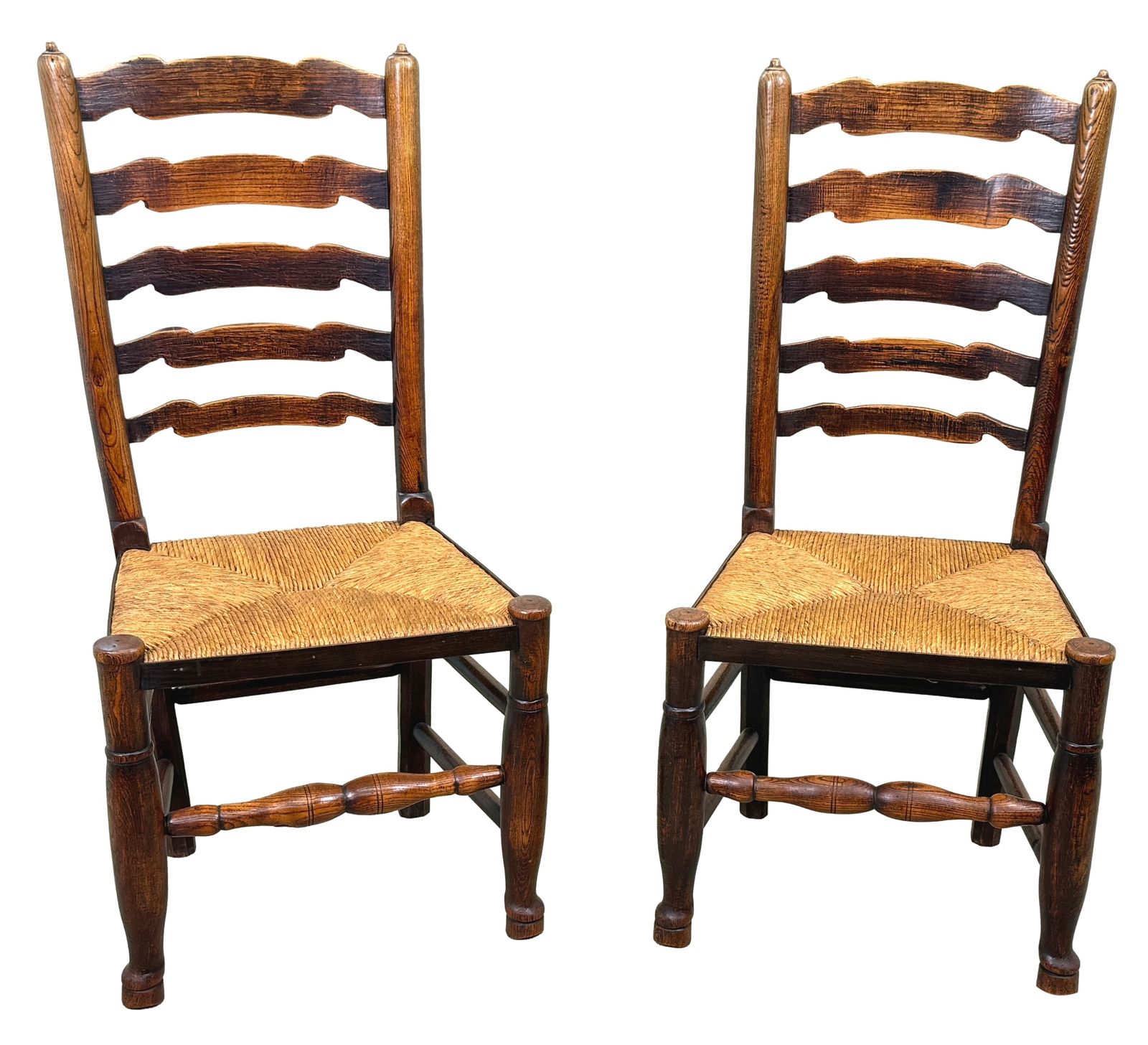 6800.0 Set Of 10 Georgian Ladderback Farmhouse Kitchen Dining Chairs Early 19th Century (England, Circa 1820) photo