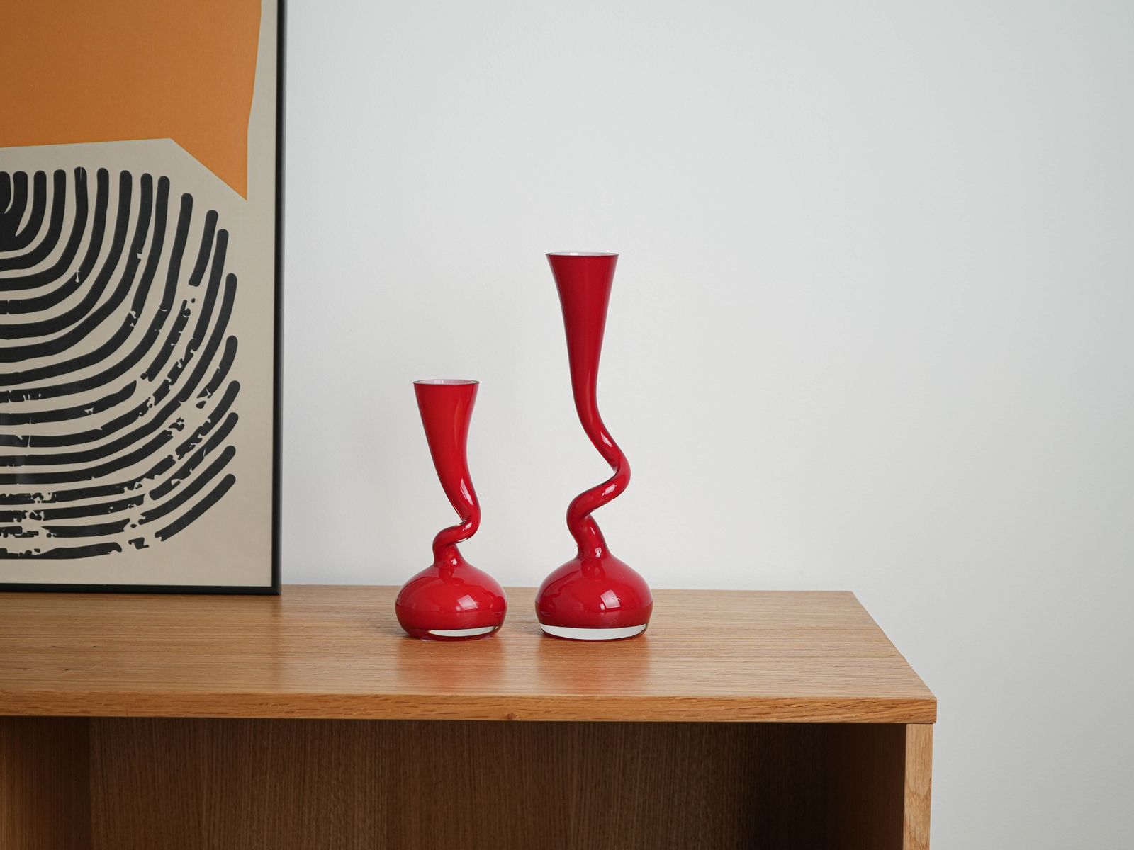 Red Vase, Swing Vase, Danish Design, Manufactured By Normann Copenhagen, Designed By Britta Bonnesen photo vintage