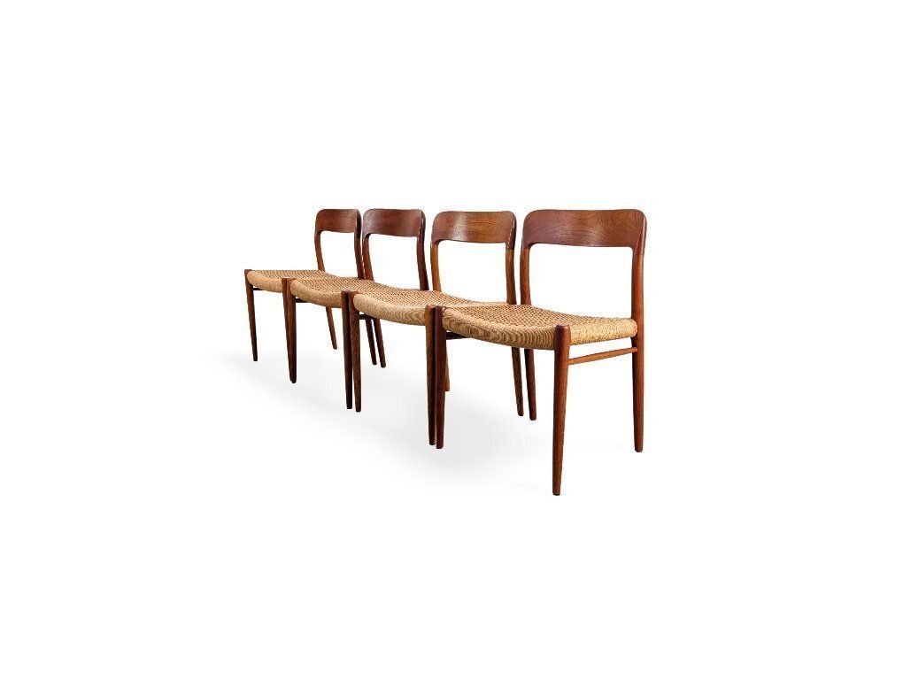 Set Of 4 Chairs Jl Mollers Model 75 Niels Otto Møller Teak Vintage photo 3075.0