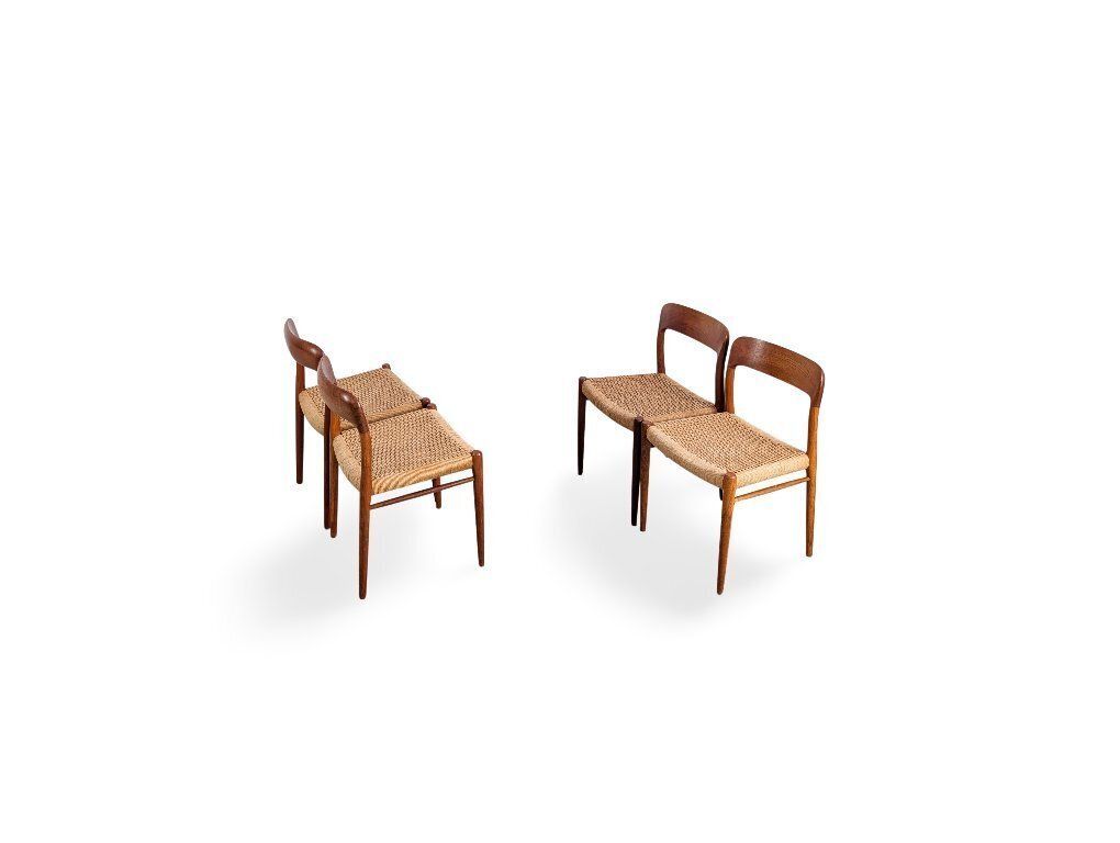 Set Of 4 Chairs Jl Mollers Model 75 Niels Otto Møller Teak Vintage photo buy