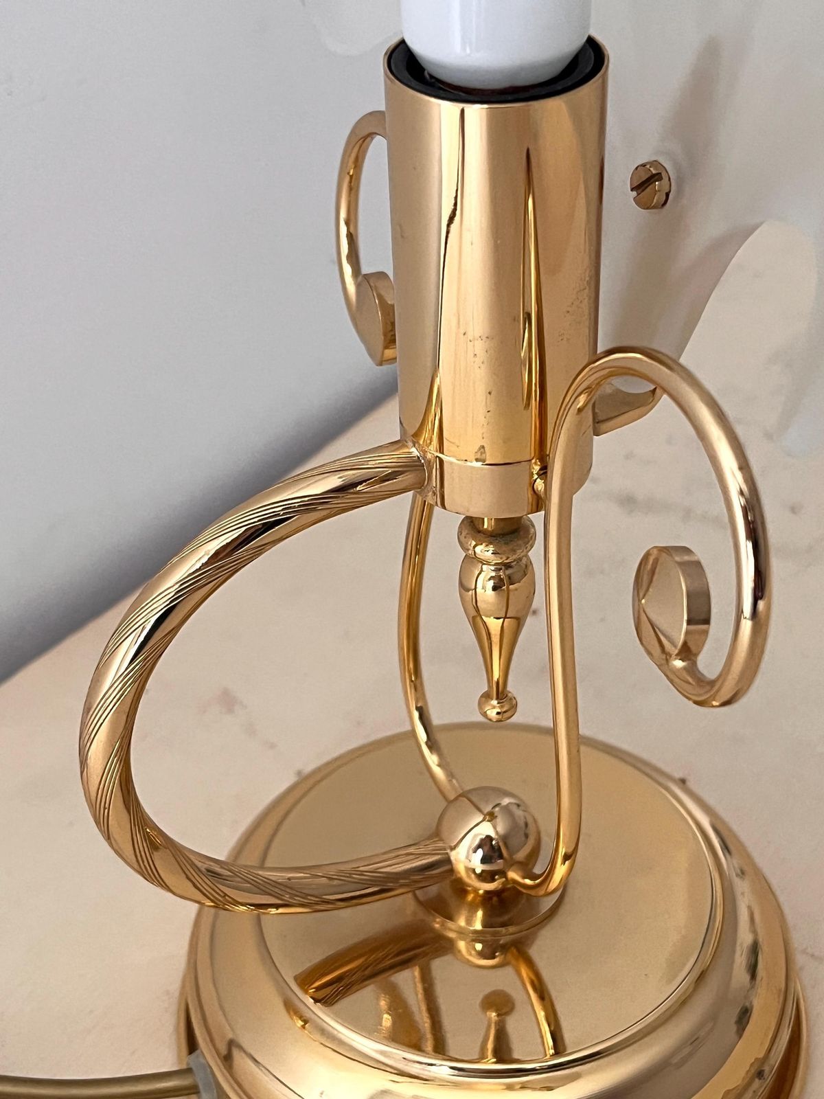 photo for sale Vintage Glass Shell Desk Lamp, Midcentury Italian Lighting